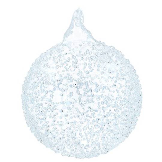 Glass Ball Clear, Beaded 8cm
